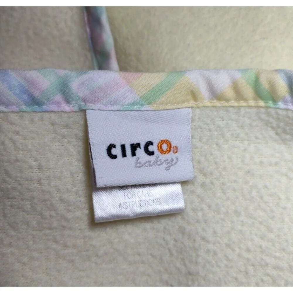 Vtg Circo Baby Yellow Elephant Giraffe Lion Fleece Blanket Butterfly Target htf